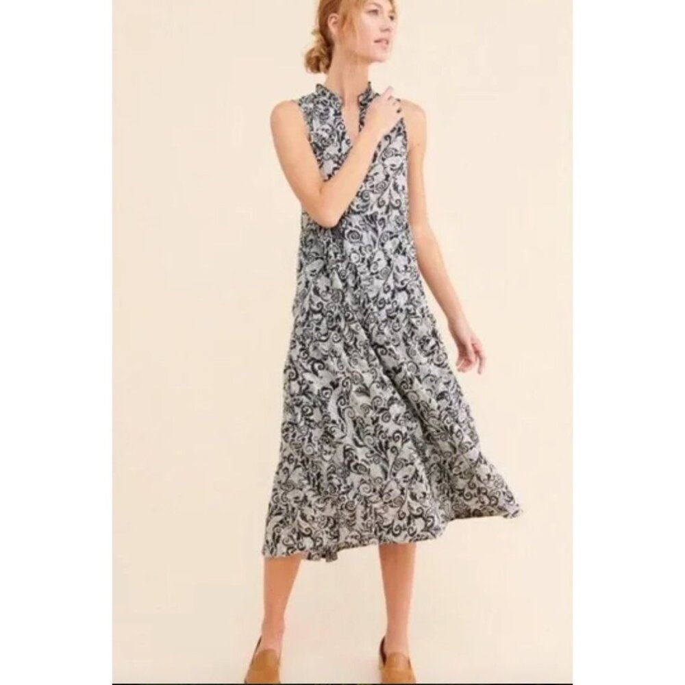 MAEVE ANTHROPOLOGIE marya tiered midi dress size S